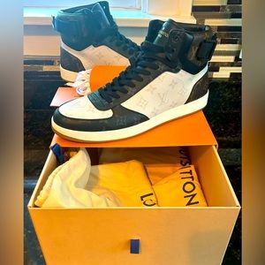 LV Rivoli Sneaker Boot SIZE 13 brown and tan